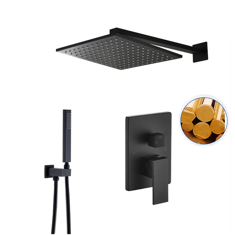 North-Europe style two way concealed shower taps mixing valve black shower faucets
North-Europe style two way concealed shower taps mixing valve black shower faucets