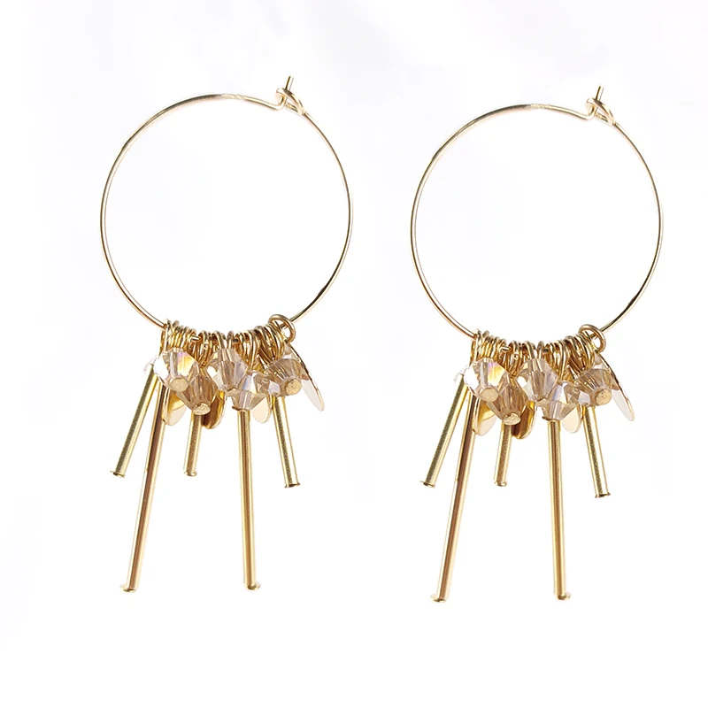 New Fashion Design Handmade Crystal 18K Gold Hoop Earring Jewelry for Women RS19NE06
New Fashion Design Handmade Crystal 18K Gold Hoop Earring Jewelry for Women RS19NE06