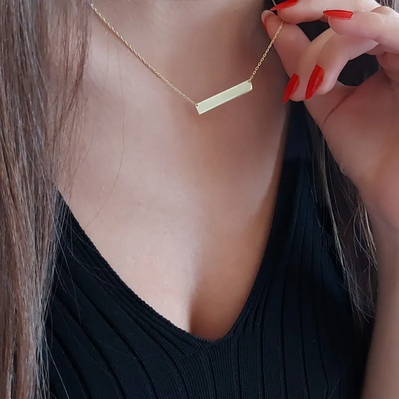 KNDZ1C A Custom Engraved Bar Dainty Minimalist Necklace Personalised Vertical Bar Stainless Steel Letter Name Custom Necklace, Customized color
KNDZ1C A Custom Engraved Bar Dainty Minimalist Necklace Personalised Vertical Bar Stainless Steel Letter Name Custom Necklace, Customized color