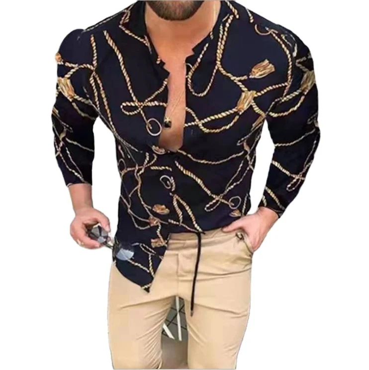Men Autumn Long Sleeved Shirt Male Print shirt Turn-Down Collar Button Down Casual Blouse Plus Size Tops
Men Autumn Long Sleeved Shirt Male Print shirt Turn-Down Collar Button Down Casual Blouse Plus Size Tops