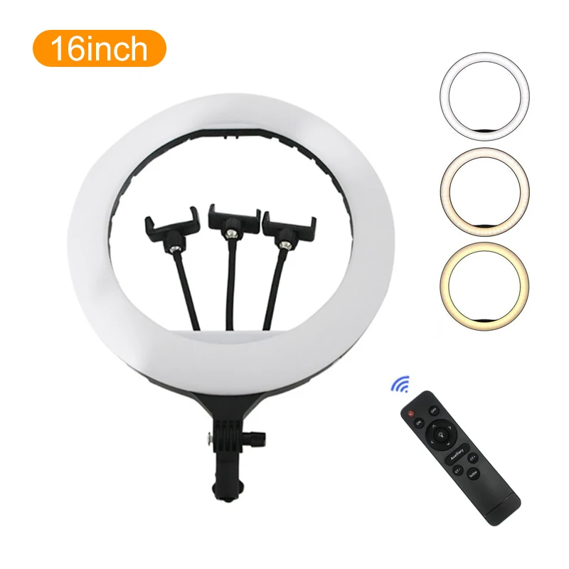 Hot Selling 16-inch LED Selfie Ring Light Tri-color Adjustable Photography Lighting Makeup Belt Mobile Phone Holder
Hot Selling 16-inch LED Selfie Ring Light Tri-color Adjustable Photography Lighting Makeup Belt Mobile Phone Holder