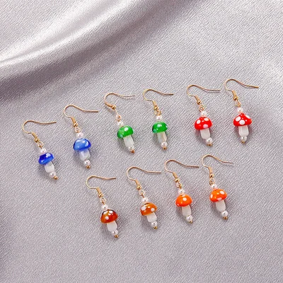 New Arrivals Korean Hot Style Good Quality Creative Colorful Ceramic Simulation Mushroom Lovely Plants Earrings Jewelry
New Arrivals Korean Hot Style Good Quality Creative Colorful Ceramic Simulation Mushroom Lovely Plants Earrings Jewelry