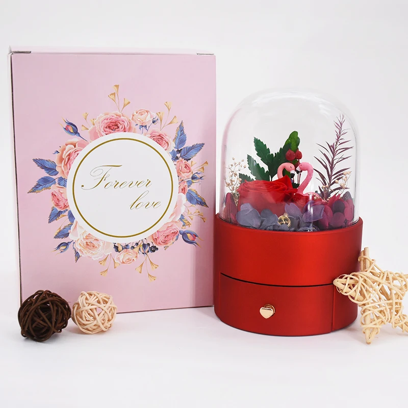 Red Acrylic Lid Romantic Cylinder Drawer Flower Jewelry Box Round Flower Jewelry Box, Customized color
Red Acrylic Lid Romantic Cylinder Drawer Flower Jewelry Box Round Flower Jewelry Box, Customized color