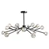 9 Light Crystal Sputnik Chandelier Pendant Lighting matte black Finish Fixture G4 LED bulbs for Dining Room livingroom
