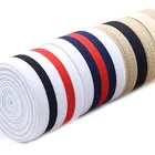 Wholesale stripe soft knit braided woven jacquard stretch elastic webbing tape print