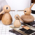 Simple Nordic style wood crafts soft home decoration ornaments creative living room wooden bird ornaments gifts
