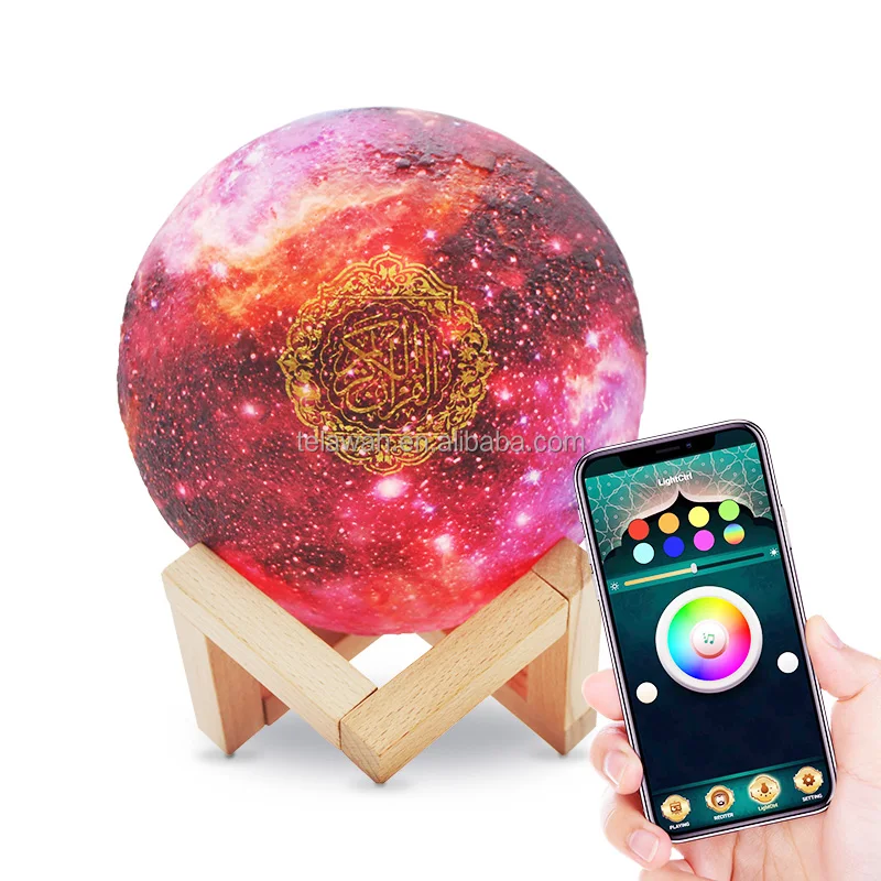 Telawah Islamic wholesale quran moon lamp mp3 player coran speaker player, White/colorful
Telawah Islamic wholesale quran moon lamp mp3 player coran speaker player, White/colorful