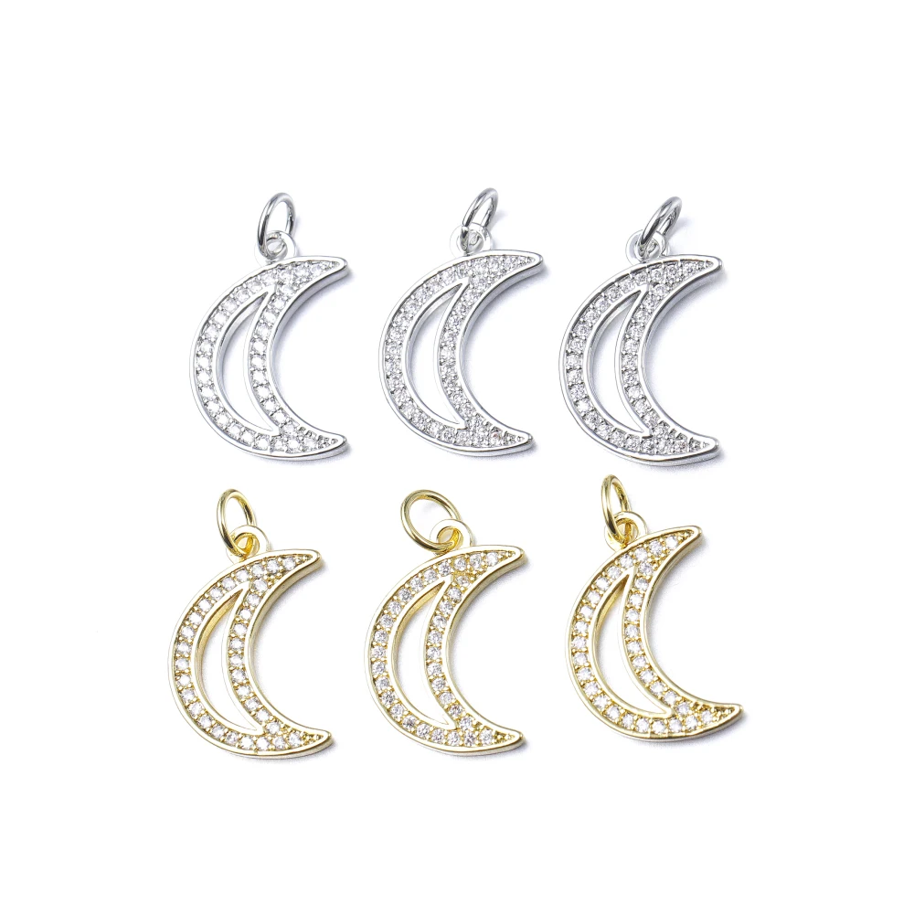 Moon Pendant Copper Zirconium Micro Pendant 12*15mm Pendant Ladies Necklace 
Moon Pendant Copper Zirconium Micro Pendant 12*15mm Pendant Ladies Necklace