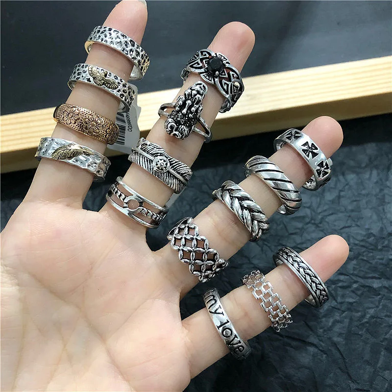 Aug jewelry ring mix and match wholesale new simple retro metal style fashion personality ladies ring, Picture shows
Aug jewelry ring mix and match wholesale new simple retro metal style fashion personality ladies ring, Picture shows