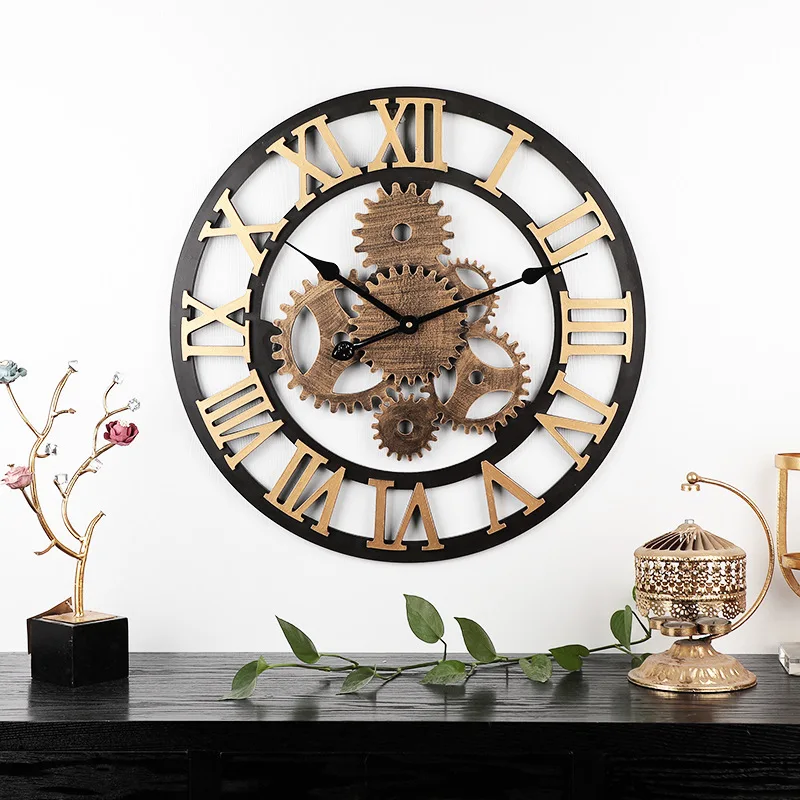 large Retro Industrial Old Style Wooden Gear Wall Clock Wall Watch Decorative For Living Room Office Bar Wall Art Decor
large Retro Industrial Old Style Wooden Gear Wall Clock Wall Watch Decorative For Living Room Office Bar Wall Art Decor