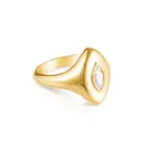Eye diamond cz stone gemstone cubic zirconia ring gold plated 925 silver finger ring for women jewelry