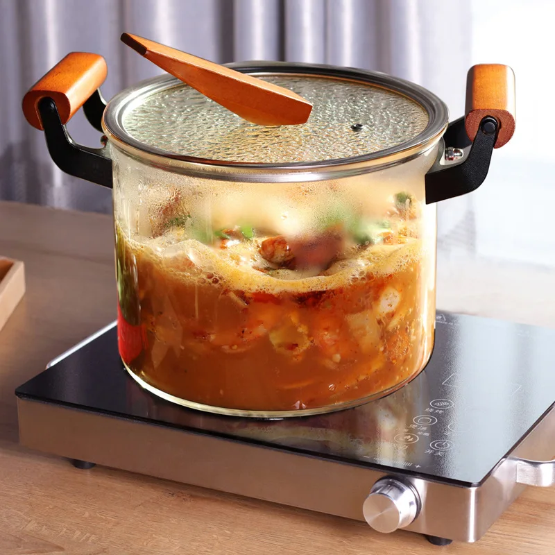 New Amazon Hot Heat Resistant Clear Borosilicate Clear Glass Cooking Pot Handles Wooden
New Amazon Hot Heat Resistant Clear Borosilicate Clear Glass Cooking Pot Handles Wooden