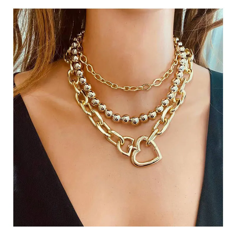 Simple Design Vintage Multi Layer Hollow Heart Charm Toggle Clasp 14K Gold Plating Necklace Gift For Women
Simple Design Vintage Multi Layer Hollow Heart Charm Toggle Clasp 14K Gold Plating Necklace Gift For Women