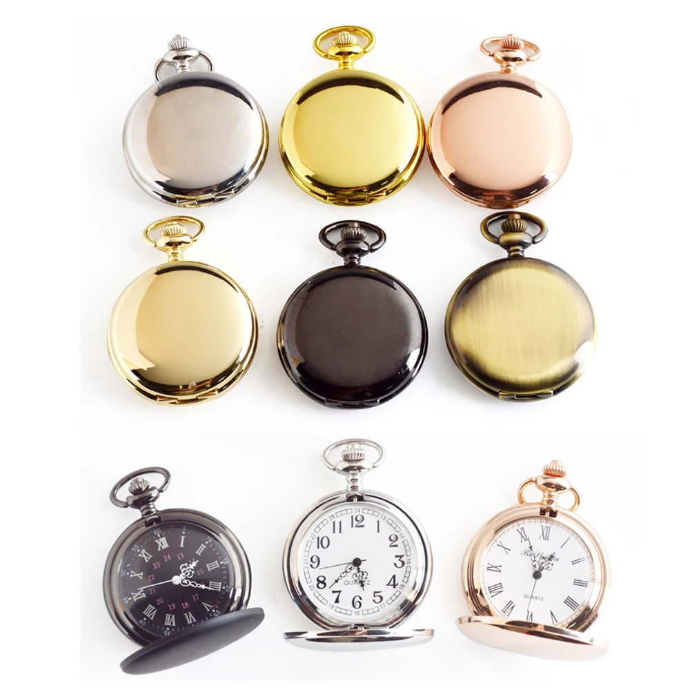 Classic Silver/Bronze/black/Gold Polish Smooth Quartz Pocket Watch Jewelry Alloy Chain Pendant Necklace Chain Man Women's Gift
Classic Silver/Bronze/black/Gold Polish Smooth Quartz Pocket Watch Jewelry Alloy Chain Pendant Necklace Chain Man Women's Gift