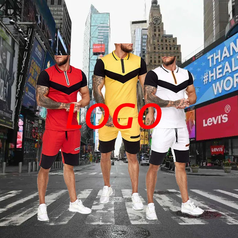 Custom LOGO shirt and short set men track suit for men sets two piece summer, Picture
Custom LOGO shirt and short set men track suit for men sets two piece summer, Picture