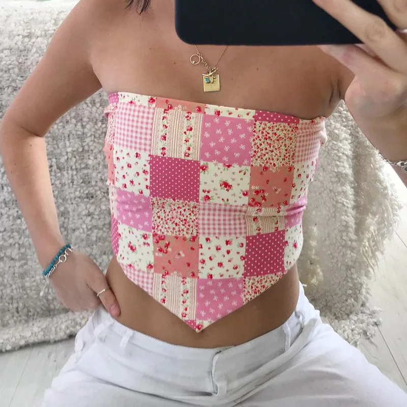 ZJ1244 Small Floral Tube Top Cross Tie Up Corset Top Summer Holiday Beach Tank Top Cute Sweet Camis 2021
ZJ1244 Small Floral Tube Top Cross Tie Up Corset Top Summer Holiday Beach Tank Top Cute Sweet Camis 2021