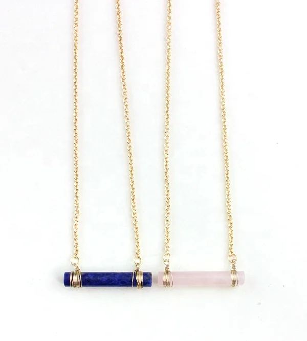 AJ054 Juaibo Wholesale natural rose quartz sodalite stone bar women gold pendant necklace
AJ054 Juaibo Wholesale natural rose quartz sodalite stone bar women gold pendant necklace