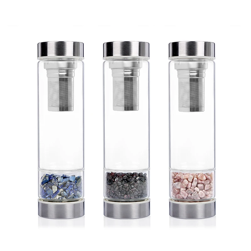 2020 new arrival Reusable Filter double wall Glass Water Bottle,Healing Crystal Energy glass water bottle
2020 new arrival Reusable Filter double wall Glass Water Bottle,Healing Crystal Energy glass water bottle