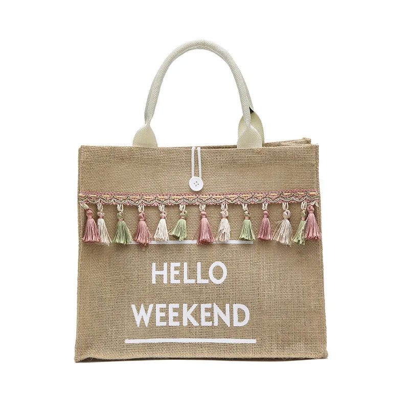 Korean Stylish Large Volume Shopping Bags Portable Linen Tassels Designer Big Handbags Famous Brands Women Tote Bag
Korean Stylish Large Volume Shopping Bags Portable Linen Tassels Designer Big Handbags Famous Brands Women Tote Bag