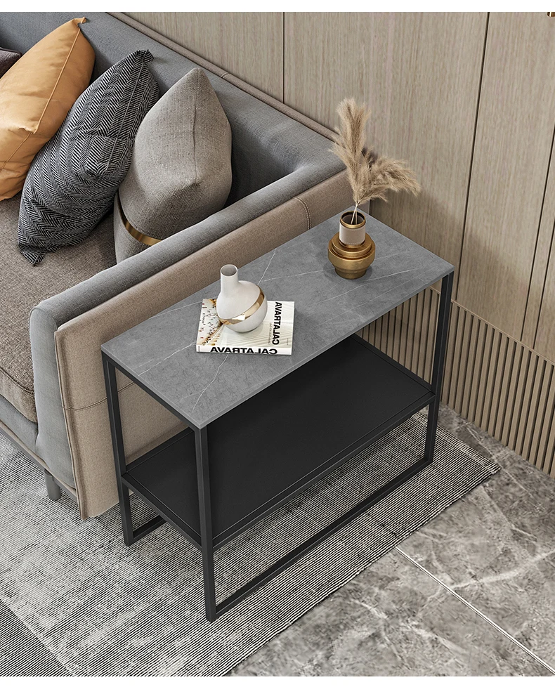 Double large space rock board wrought iron rectangular side table office living room bedroom sofa rectangular narrow side table, Black feet + gray
Double large space rock board wrought iron rectangular side table office living room bedroom sofa rectangular narrow side table, Black feet + gray
