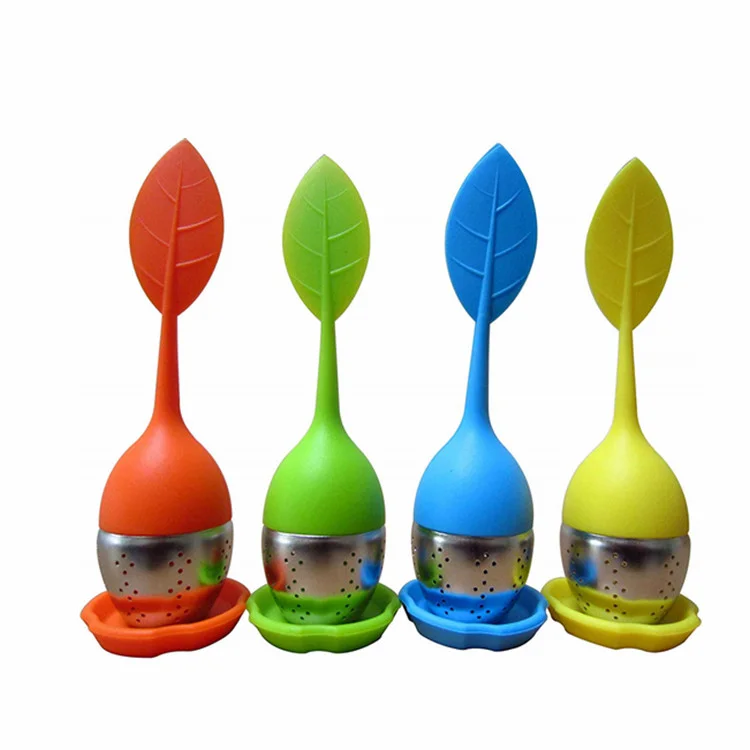 High Quality Kitchen Silicone Loose Leaf shape Handle Stainless Steel Tea Infuser Strainer, Custom required color
High Quality Kitchen Silicone Loose Leaf shape Handle Stainless Steel Tea Infuser Strainer, Custom required color