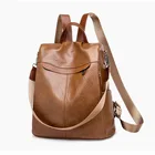 high quality Fashion youth leather backpack laptop for women custom backpack with logo school shoulder bag