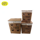 Customer's Logo Home decorative desk vintage style wooden storage box