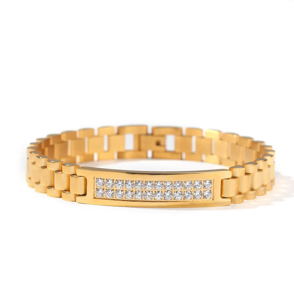 2020 New Designers Bracelet Jewelry Zircon Chain Hip-hop Punk Men Stainless Steel Cuff Bracelet Gold
2020 New Designers Bracelet Jewelry Zircon Chain Hip-hop Punk Men Stainless Steel Cuff Bracelet Gold