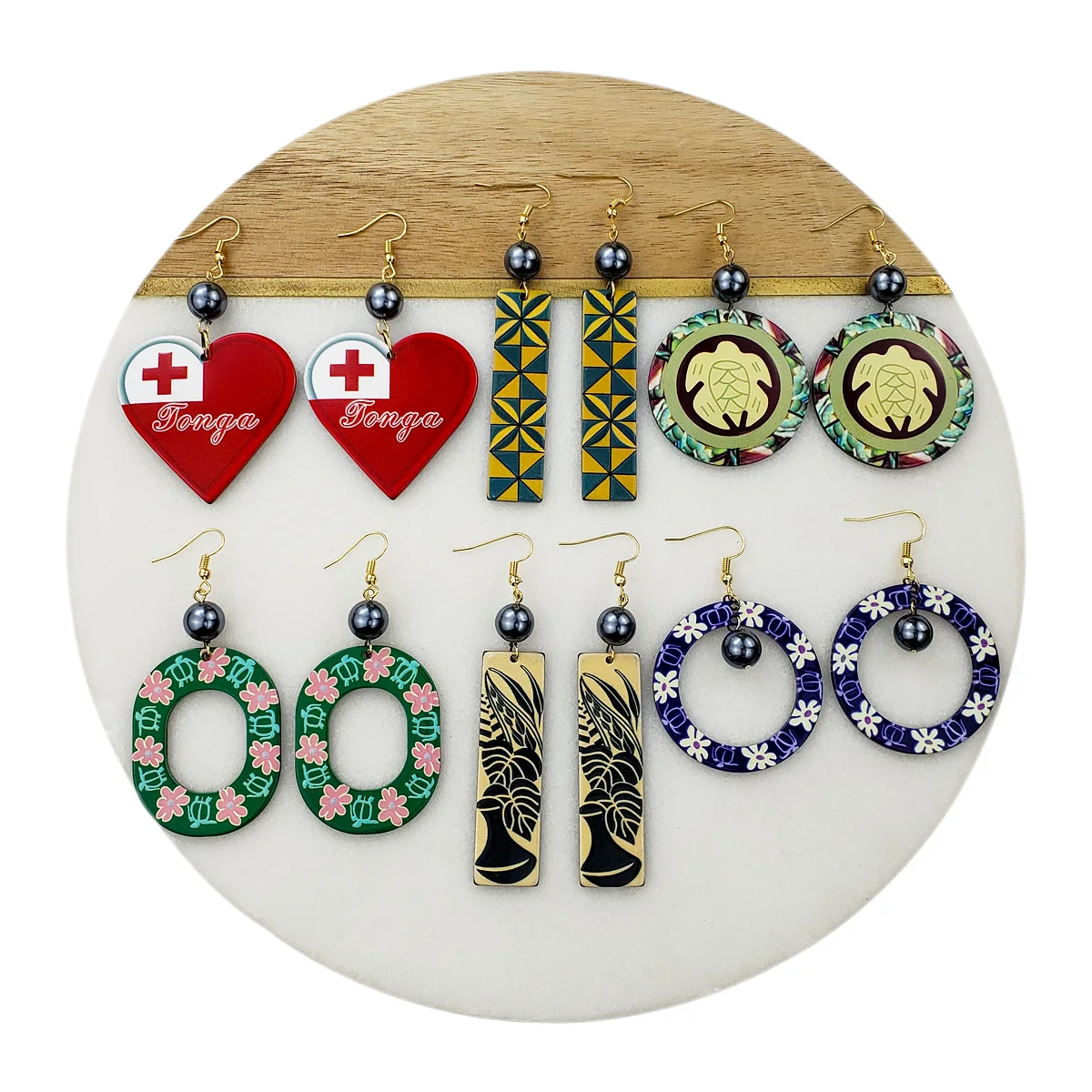 Hawaiian Island style acrylic flower black pearl earrings jewelry wholesale for women 2020, Customized color
Hawaiian Island style acrylic flower black pearl earrings jewelry wholesale for women 2020, Customized color