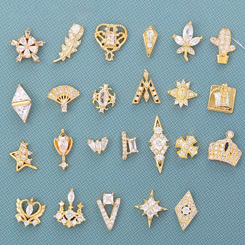 Luxury Nail Art Charm Cubic Zircon Nail 3D Diamond Gold Plated Love Heart Crown DIY Nail Sticker Art Decoration Finger Jewelry, Colorful
Luxury Nail Art Charm Cubic Zircon Nail 3D Diamond Gold Plated Love Heart Crown DIY Nail Sticker Art Decoration Finger Jewelry, Colorful