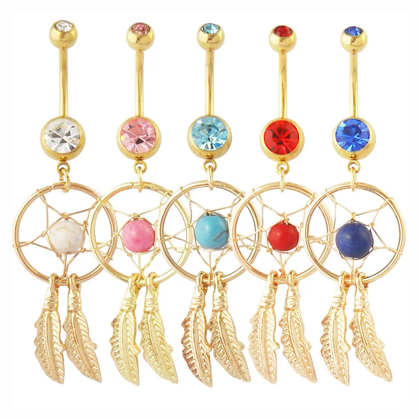 Jachon gold double diamond dream chaser dream catcher Navel nail anti-allergy stainless steel body piercing jewelry, Same as the pic
Jachon gold double diamond dream chaser dream catcher Navel nail anti-allergy stainless steel body piercing jewelry, Same as the pic