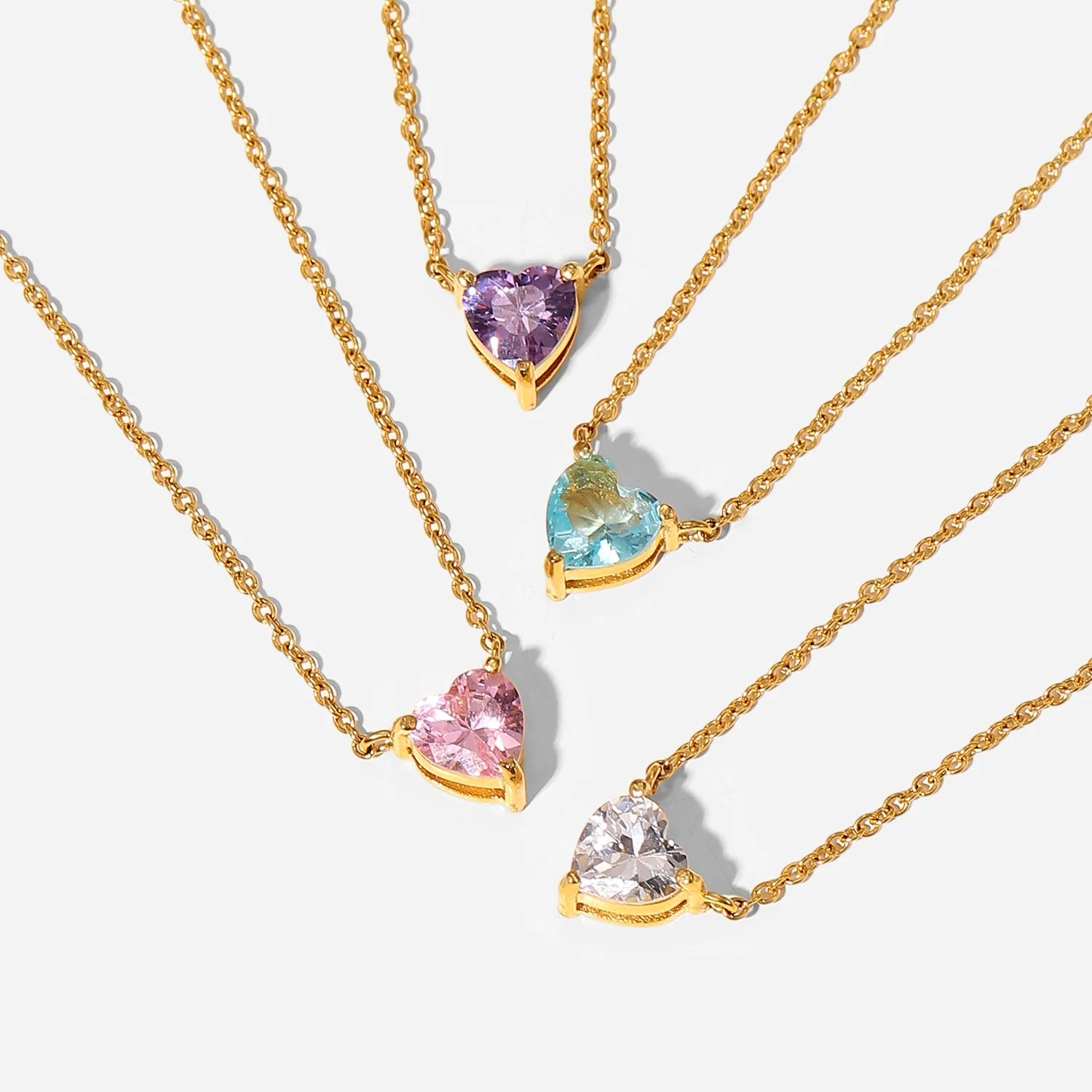18K gold plated stainless steel love heart shape purple pink blue white clear cubic zircon pendant necklace jewelry set for girl, Optional as picture,or customized
18K gold plated stainless steel love heart shape purple pink blue white clear cubic zircon pendant necklace jewelry set for girl, Optional as picture,or customized