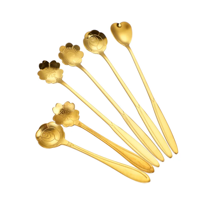 

Petal scoop stainless steel stirring scoop dessert scoop, Golden/customized color