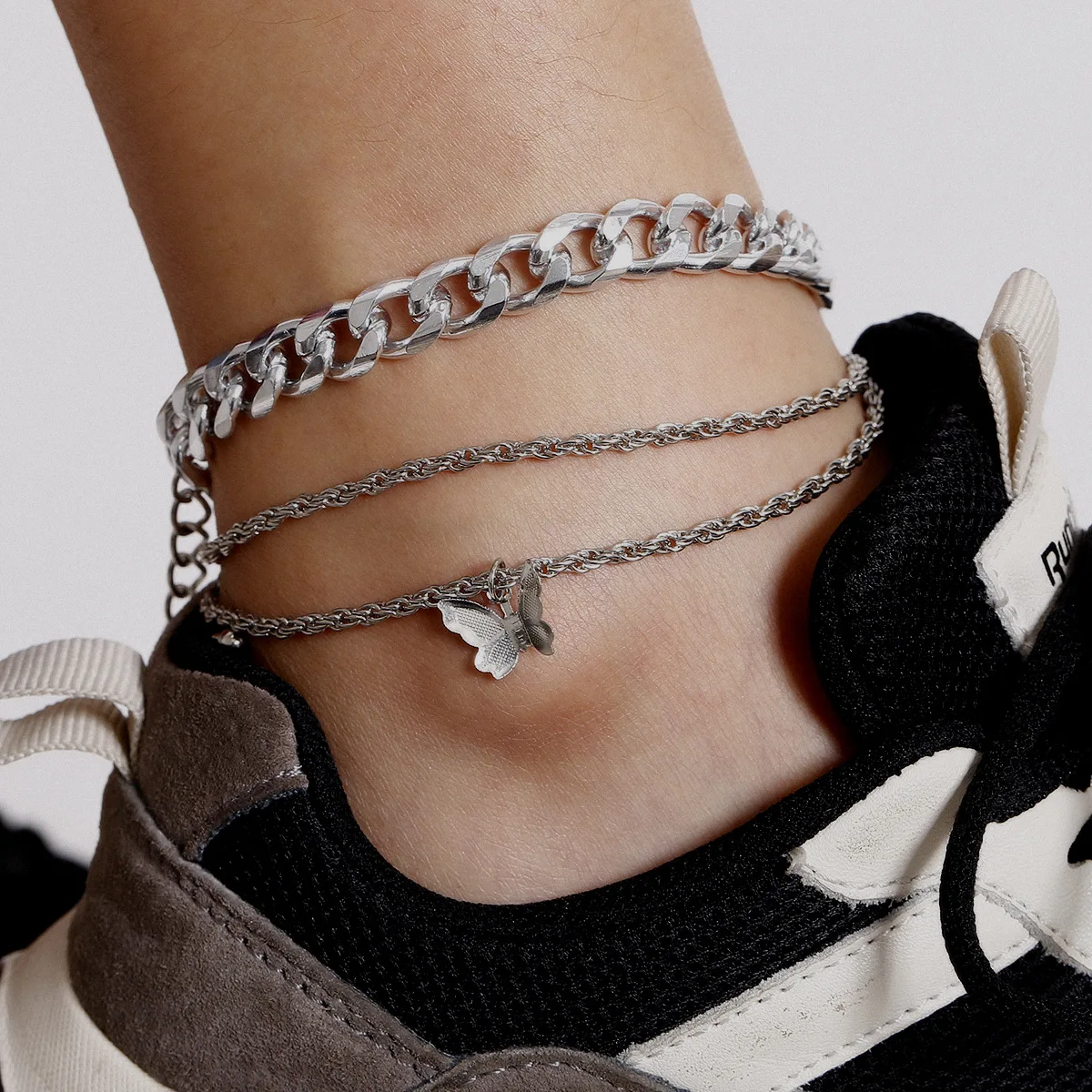 Fashional Statement Multilayer Cuban Chain Butterfly Anklets 3 PCS Set Butterfly Charm Ankle Bracelet Anklets, Choose
Fashional Statement Multilayer Cuban Chain Butterfly Anklets 3 PCS Set Butterfly Charm Ankle Bracelet Anklets, Choose