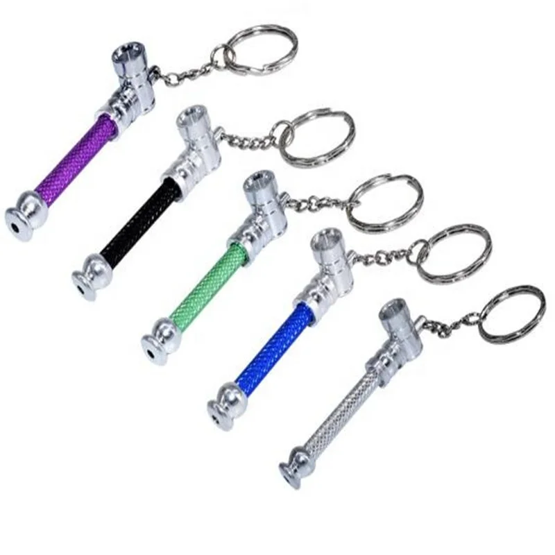 Metal Mini Keychains Smoking Pipe Aluminum Alloys Fashion Small Gridding Smoking Accessories, Sliver/green/blue/black
Metal Mini Keychains Smoking Pipe Aluminum Alloys Fashion Small Gridding Smoking Accessories, Sliver/green/blue/black