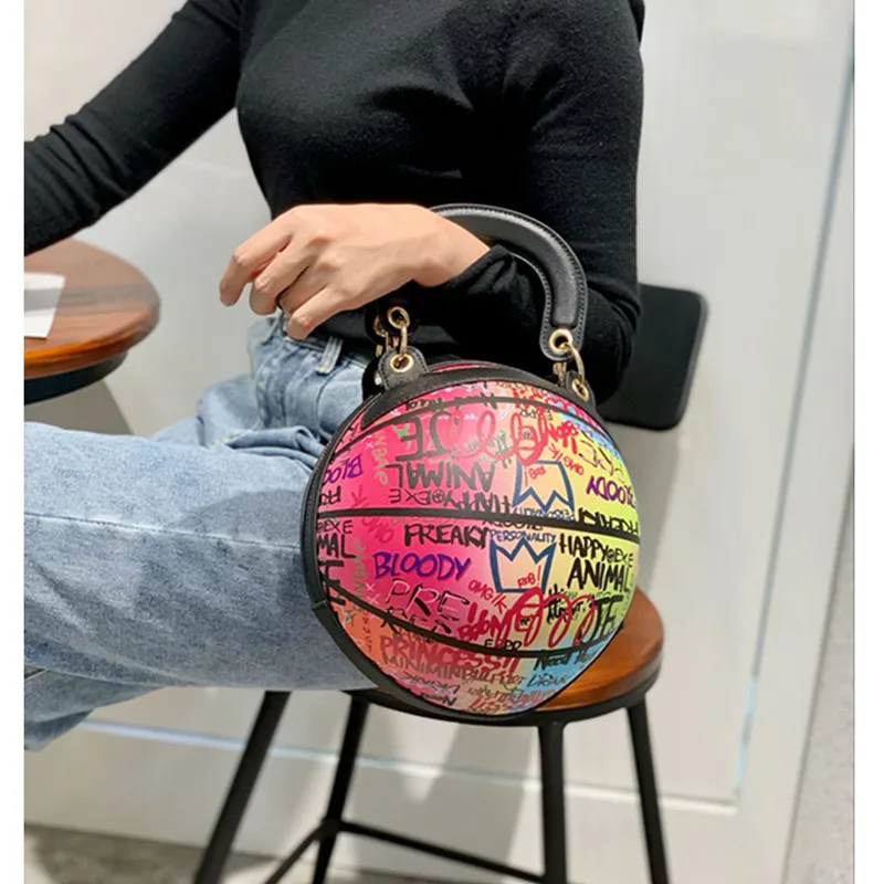 New Large capacity basketball purse handbags colorblock graffiti purse bags shoulder bag for women Hot Sale, Shown
New Large capacity basketball purse handbags colorblock graffiti purse bags shoulder bag for women Hot Sale, Shown