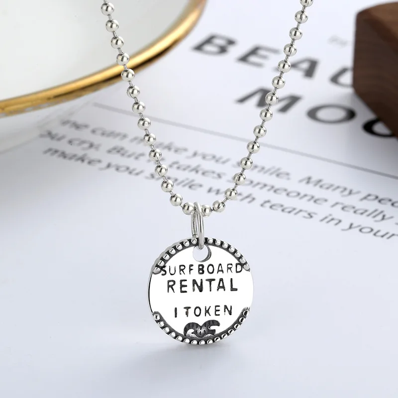 925 sterling silver letter pendant clavicle chain necklace silver ornament female TOKEN
925 sterling silver letter pendant clavicle chain necklace silver ornament female TOKEN