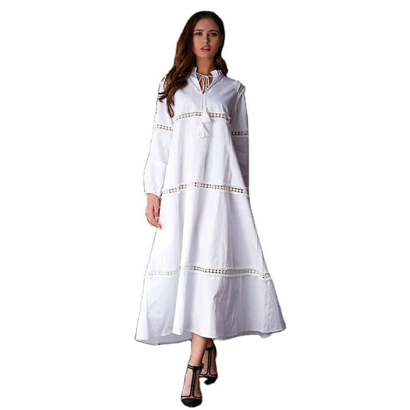 2019 New Spring manufacture wholesale loose wear woman clothing white long muslim Beach dress women
2019 New Spring manufacture wholesale loose wear woman clothing white long muslim Beach dress women