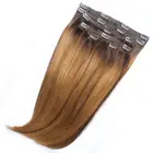High quality China popular human clip remy hair extensions clip in