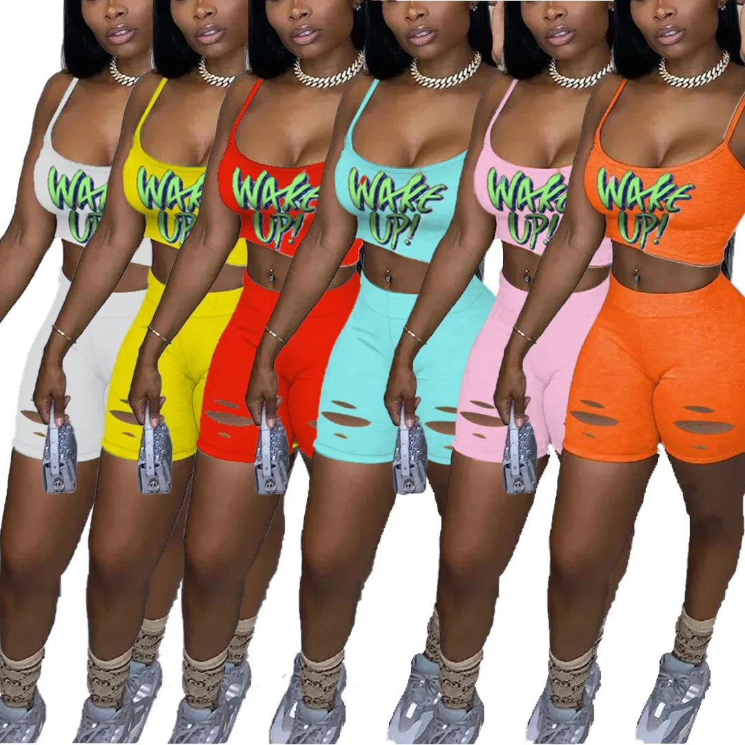 YS-F4014 Streetwear casual sexy hollow out 2 piece set women summer 2021 letter printed solid plus size biker shorts sets, As picture shows or customized color
YS-F4014 Streetwear casual sexy hollow out 2 piece set women summer 2021 letter printed solid plus size biker shorts sets, As picture shows or customized color