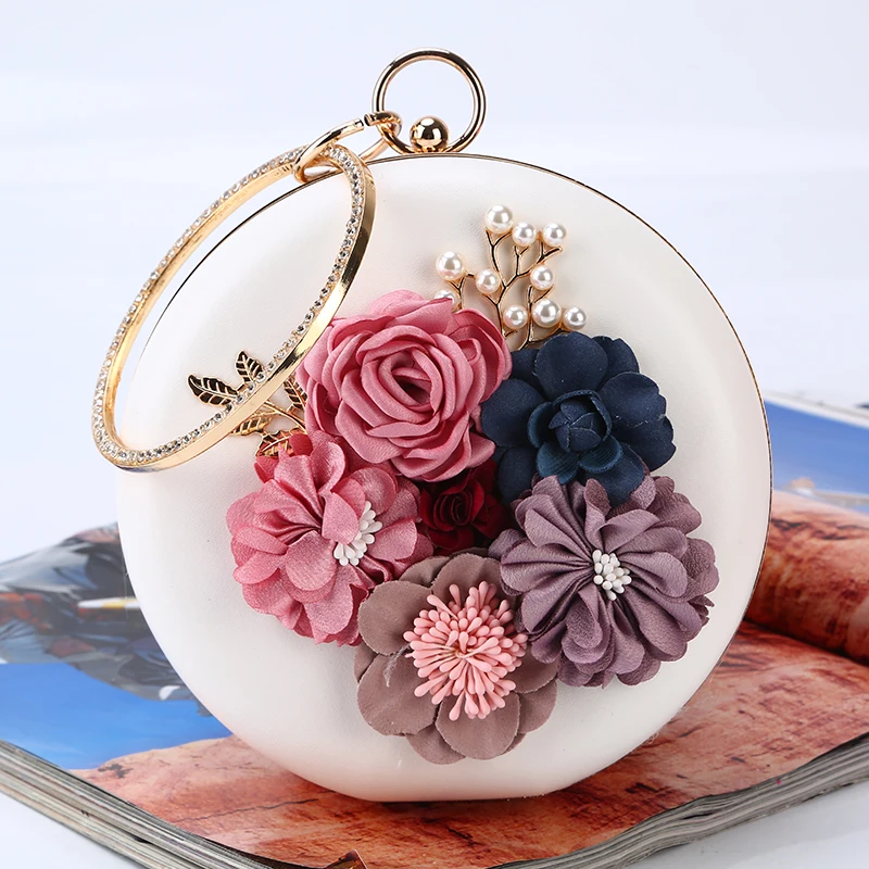 Hot Selling Women Round Crystal Beads Flower PU Clutch Bag Purse With Ring Woman Evening Hand bags Wedding Party Handbag, As pictures
Hot Selling Women Round Crystal Beads Flower PU Clutch Bag Purse With Ring Woman Evening Hand bags Wedding Party Handbag, As pictures