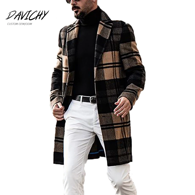 Fashion Casual Men Grid Double-side Wool Coat Single Breasted Turn Collar Long Trench Coats Man
Fashion Casual Men Grid Double-side Wool Coat Single Breasted Turn Collar Long Trench Coats Man