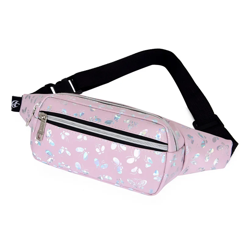 PU Pink Ladies Fashion Girls Laser Butterfly Printed Sport Packs Fanny Pouch Leisure Fitness Waist Bag, Customized color
PU Pink Ladies Fashion Girls Laser Butterfly Printed Sport Packs Fanny Pouch Leisure Fitness Waist Bag, Customized color