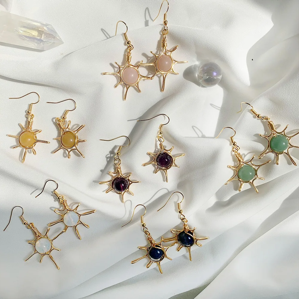 Natural Crystal bead earrings 925 silver plated with real gold crystal earrings crystal earrings and jewelry
Natural Crystal bead earrings 925 silver plated with real gold crystal earrings crystal earrings and jewelry