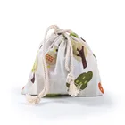 Print Large Organic Packaging Reusable Grocery Promotion Cotton Drawstring Draw String Shopping Bag
