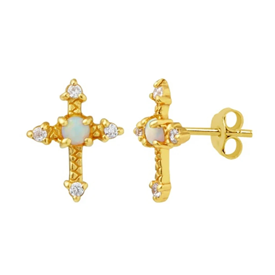 elegant party jewelry earrings 925 sterling silver 18k gold plated cross stud earrings for women
elegant party jewelry earrings 925 sterling silver 18k gold plated cross stud earrings for women