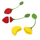Hot selling cheep fruits shape BPA free food grade silicone tea strainer bag infuser