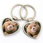 Promotional cute metal teddi bear souvenir bling key chain keychain