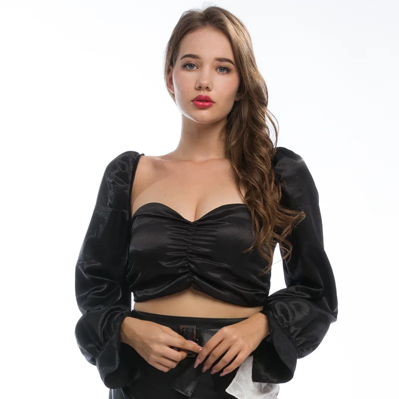 Wholesale Newest Long Puff Sleeve Off Shoulder Satin Tube Crop Top for Women and Ladies, Customized color
Wholesale Newest Long Puff Sleeve Off Shoulder Satin Tube Crop Top for Women and Ladies, Customized color