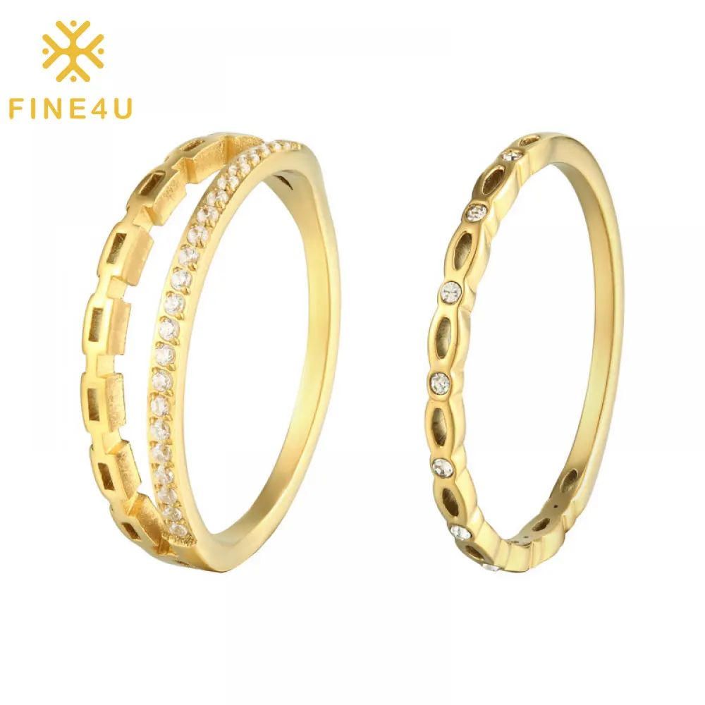 Fashion Cubic Zirconia 14K Gold Platted Layer Bague En Acier Inoxydable Women Jewelry Stainless Steel Rings
Fashion Cubic Zirconia 14K Gold Platted Layer Bague En Acier Inoxydable Women Jewelry Stainless Steel Rings